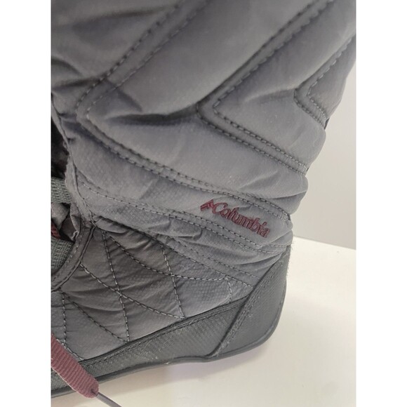 Columbia Minx Girls Y 4 Gray Waterproof Insulated Quilted Fleece Boot Winter - Picture 7 of 12
